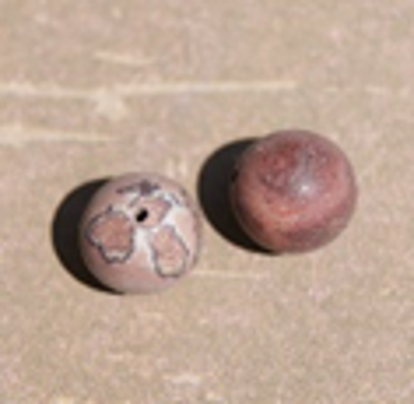perle jade  marron marbré Ø12