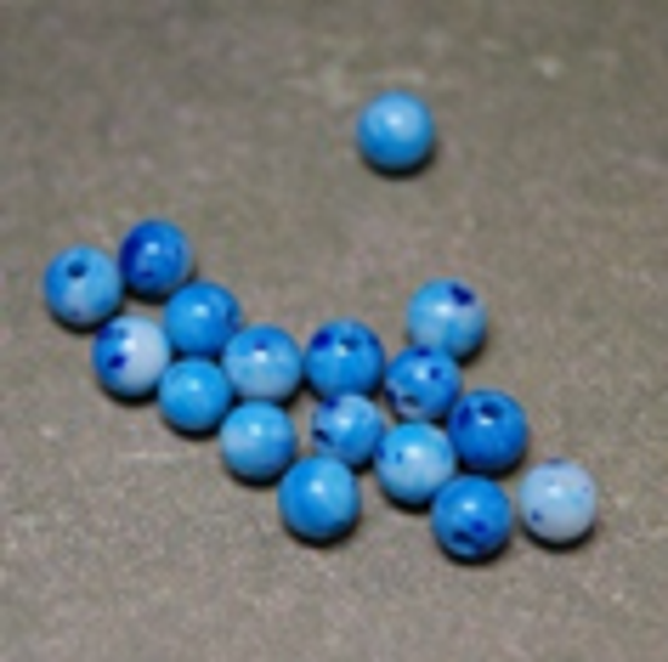 perle jaspe  synthétique BLEU Ø4