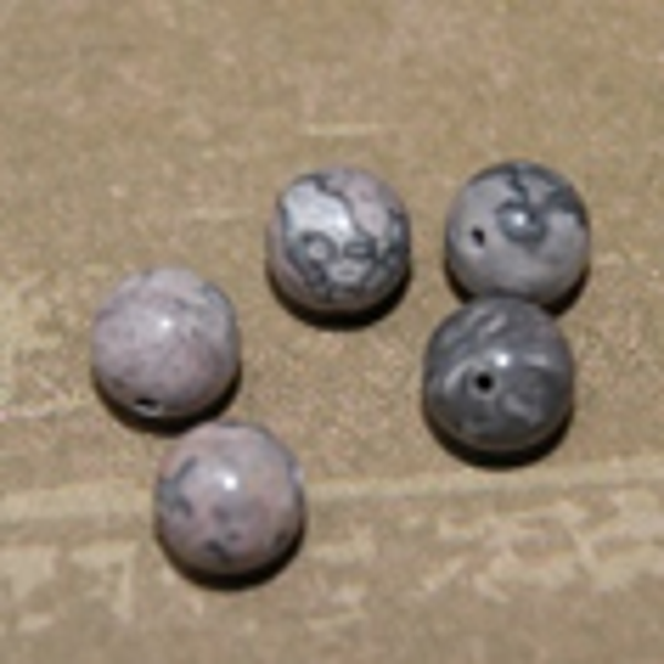 perle jaspe  GRIS Ø8