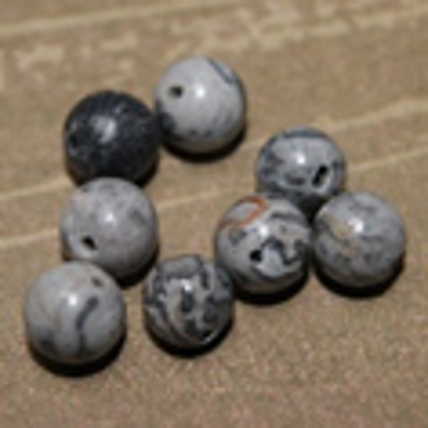 perle jaspe marbré GRIS Ø8