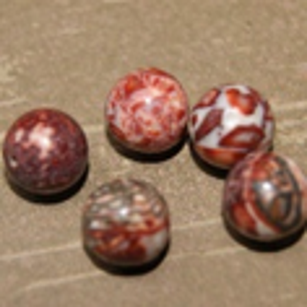perle jaspe ROUGE Ø12
