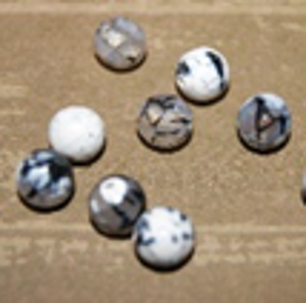 perle agate MARBRÉ BLANC Ø10