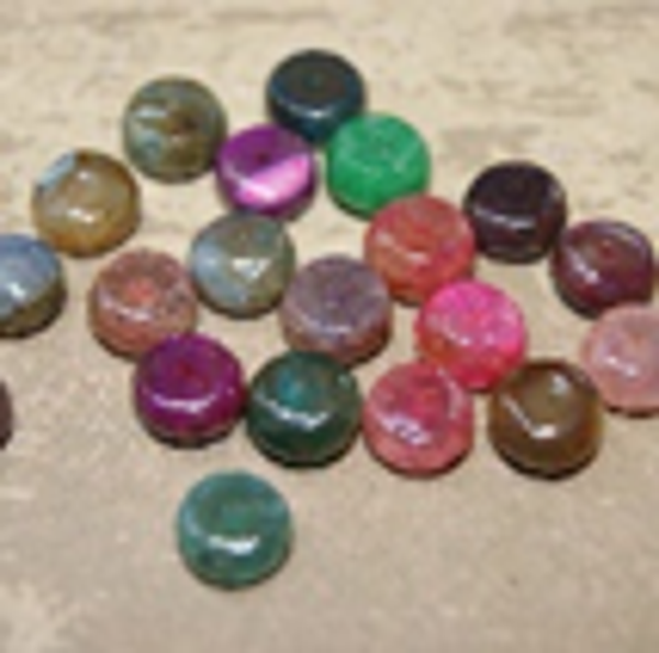 perle agate PLATE MULTICOLOR Ø10