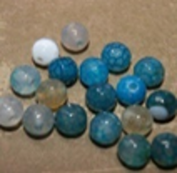 perle agate BLEU facette Ø10