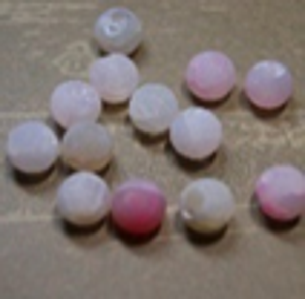 perle agate ROSE PÂLE facette Ø10
