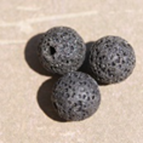 perle lave noir Ø12