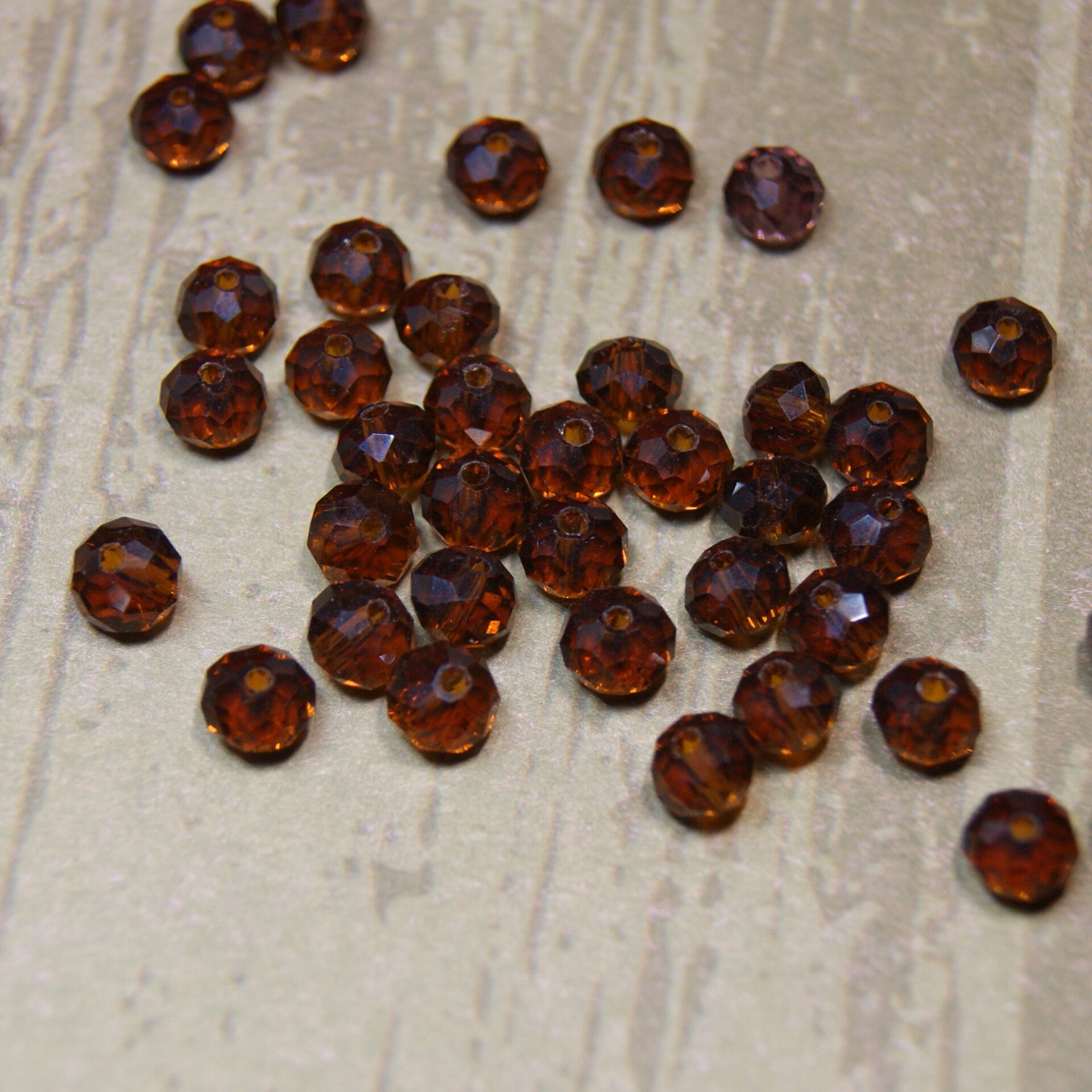 Perle cristal MARRON 6x4