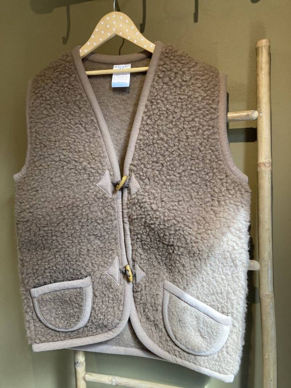 Wollen bodywarmer dames bruin