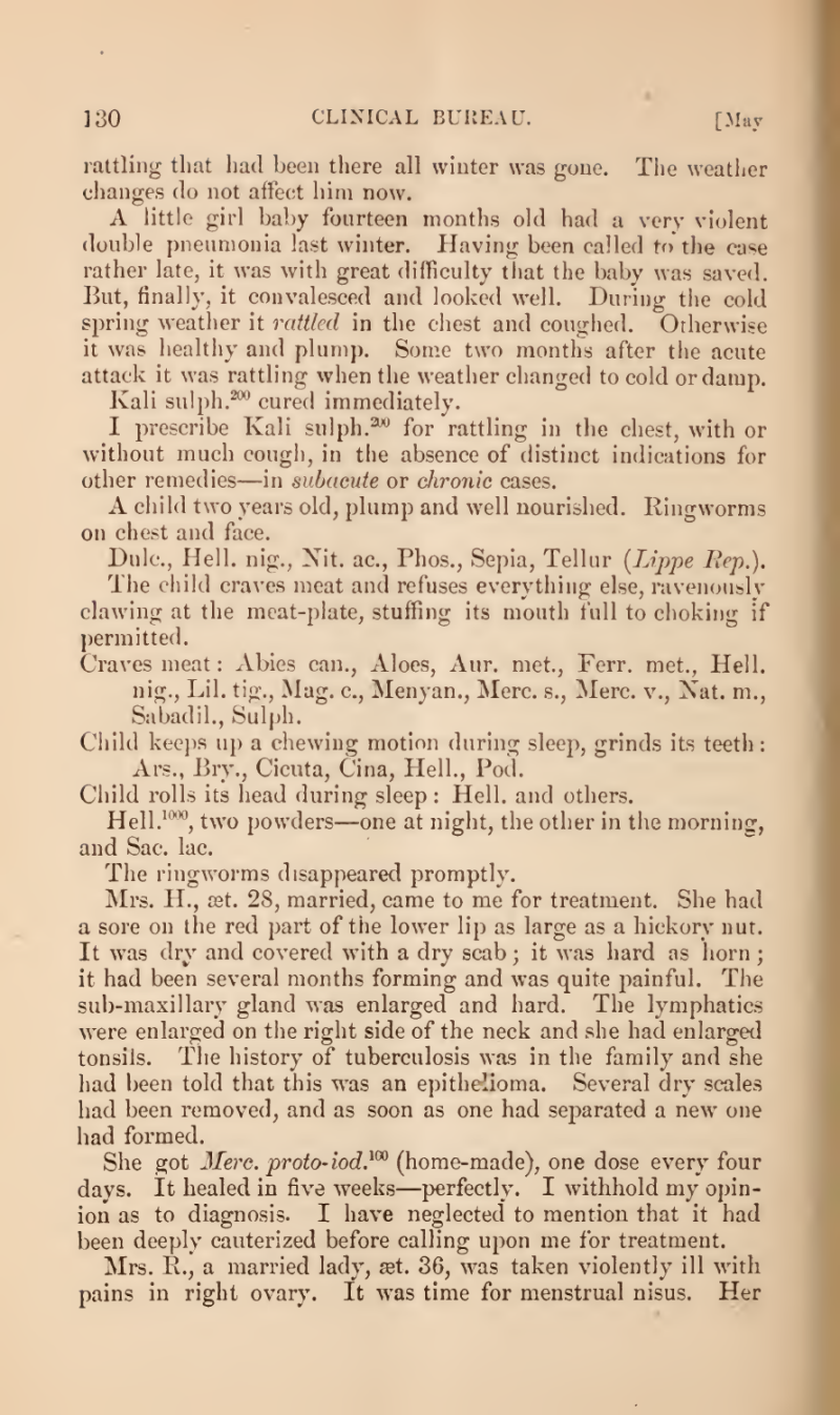 Page 130 completes the boy's outcome and describes the fourteen-month-old girl's residual rattling.