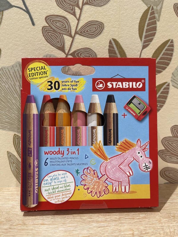 🖍️ Etui : Licorne WOODY x6 + Taille crayon