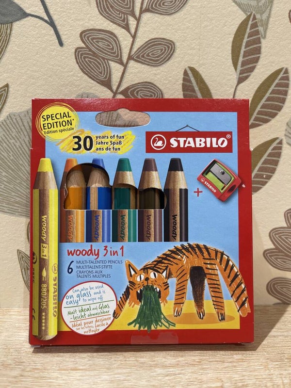 🖍️ Etui : Tigre WOODY x6 + Taille crayon