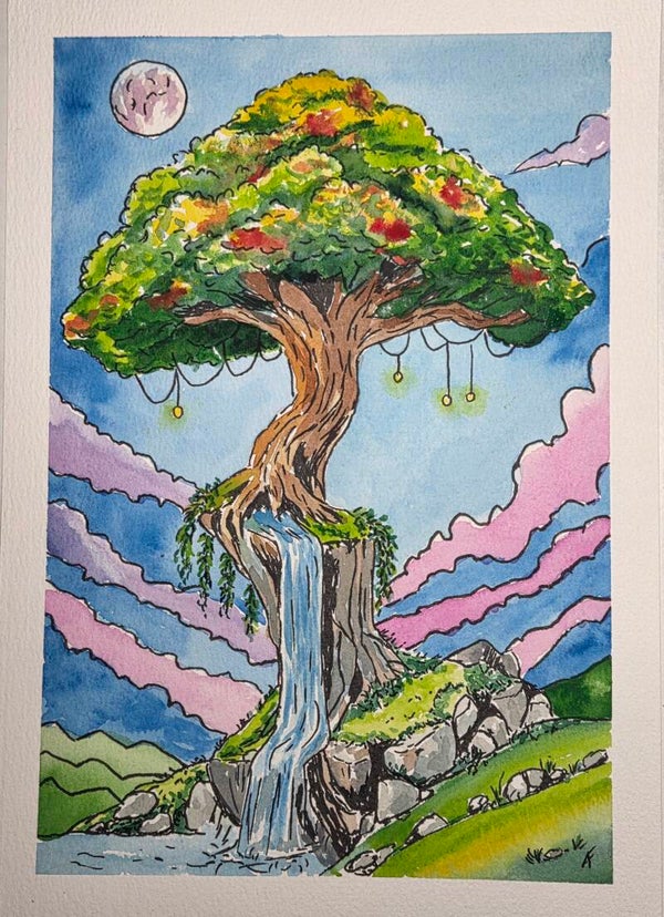 Sérénité fantasque (aquarelle)