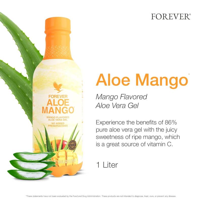 Ontdek de exotische verfrissing met Forever Aloe Mango! Met de kracht van aloë vera en de zoete smaak van mango, is het dé perfecte drank voor wie gezonder en energieker wil leven. Laat je verwennen door de natuur – ideaal voor elke levensstijl!