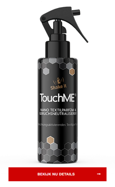 TouchMe Nano, TouchMe Pet, textiel parfum kopen, textielspray, Textiel spray Sport, Textielspray geur, Luxe textiel parfum spray, Huisparfum, Textielverfrisser, Kledingparfum, parfum textiel spray sport, pet parfum kopen, honden parfum, hondensprays, parf