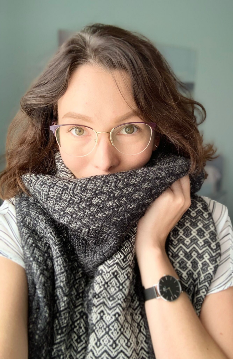 Zwarte 'blanket scarf' - winteromslagdoek