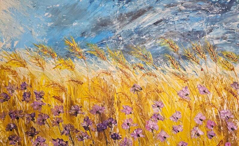 VENTO SULL'ORO 100X70 TECNICA MISTA 