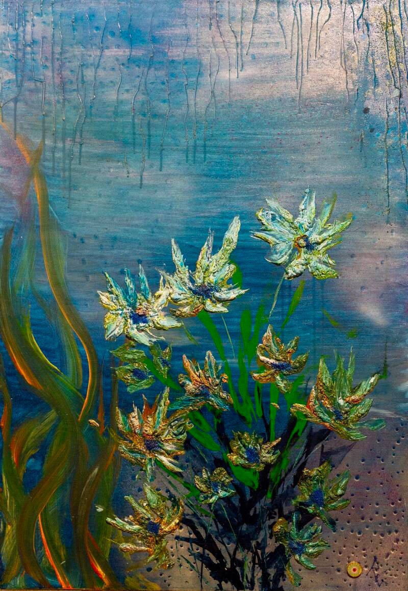 RUGIADA D'APRILE 100X70 TECNICA MISTA 