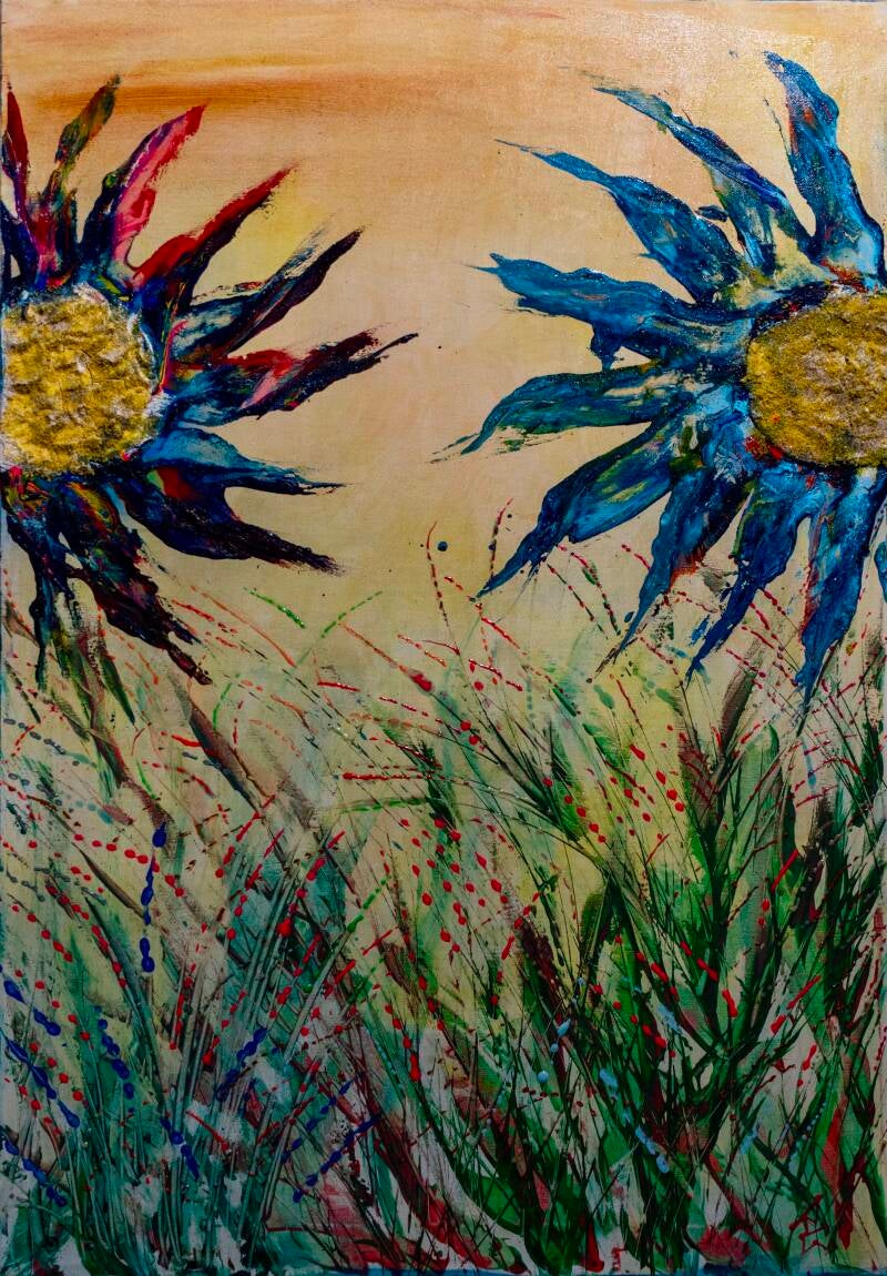PETALOSO 100X70 TECNICA MISTA 