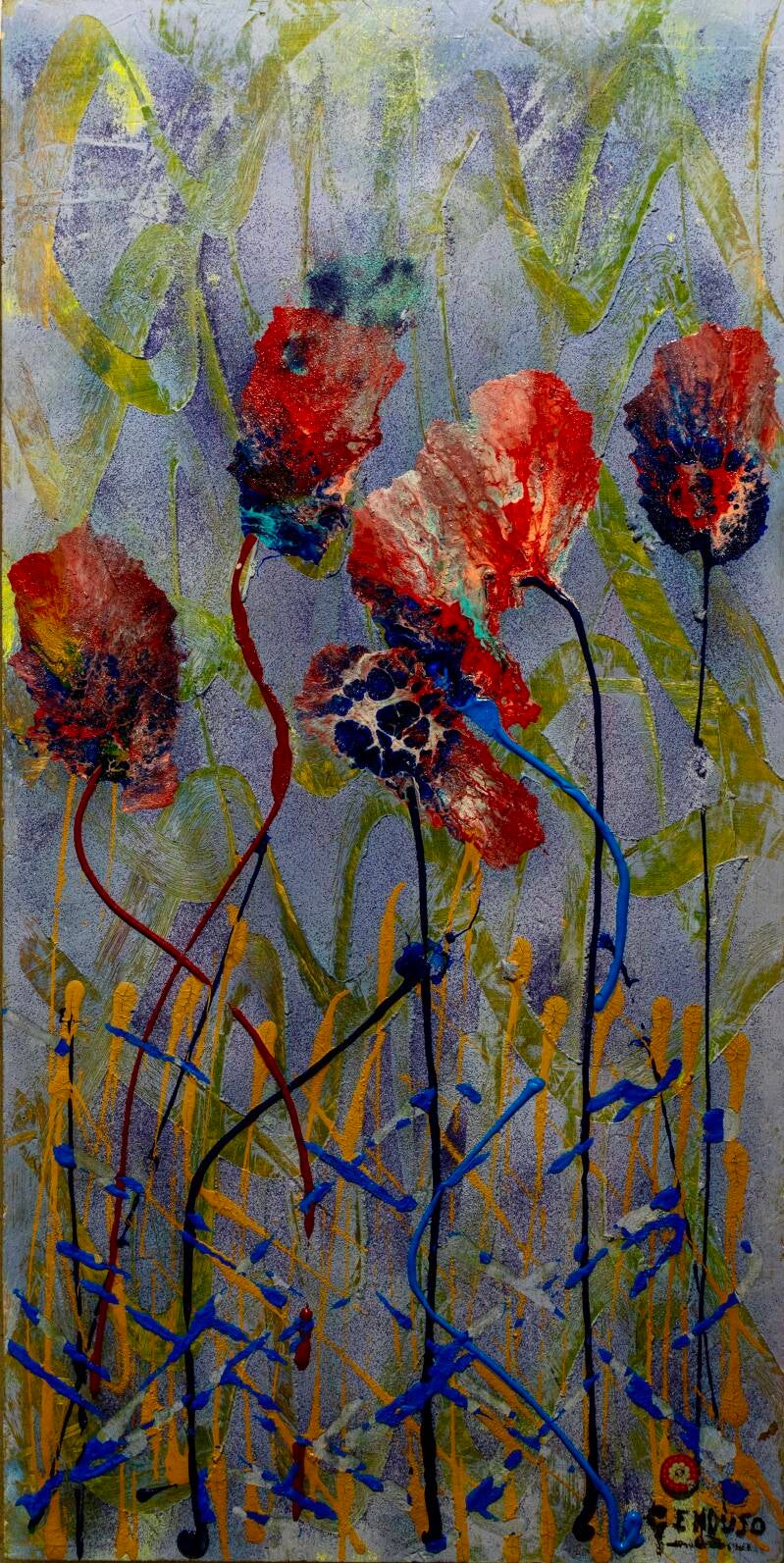 PAPAVERI 80X40 TECNICA MISTA 
