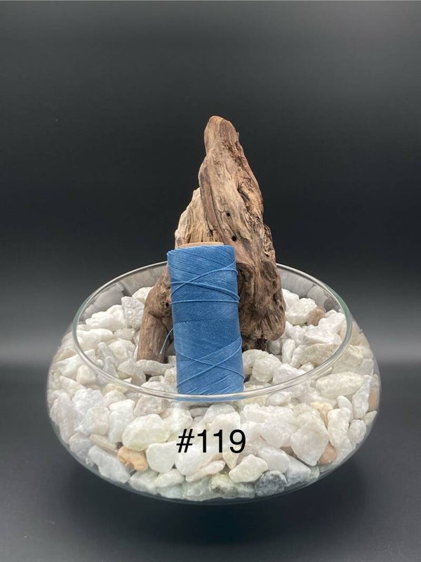 #119 Fil ciré 0,75mm "Denim bleu"