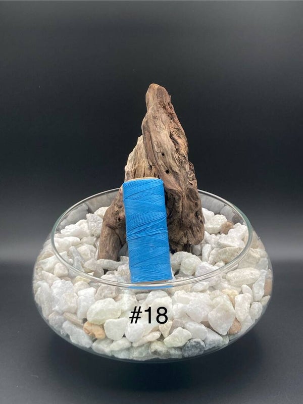 Fil ciré plat "Bleu ciel" (#18)