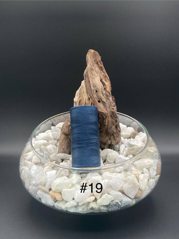 Fil ciré plat "Bleu nuit" (#19)