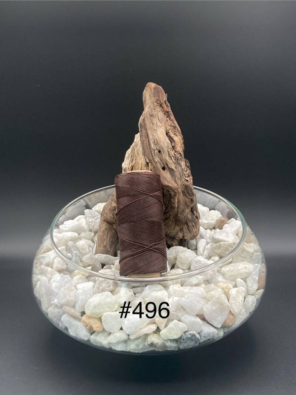 #496 Fil ciré 0,75mm "Café"