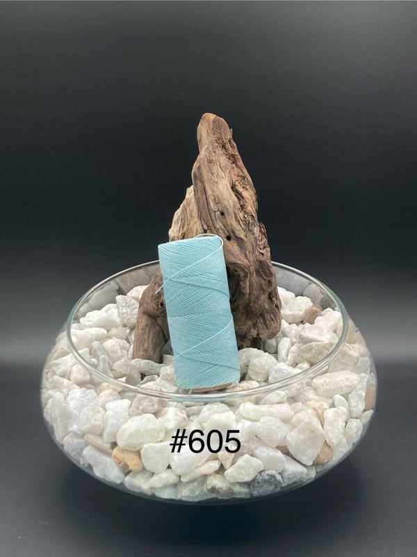 #605 Fil ciré 1mm "Bleu azur"