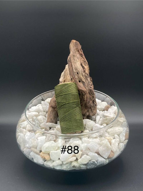 #88 Fil ciré 1mm "Vert olive"