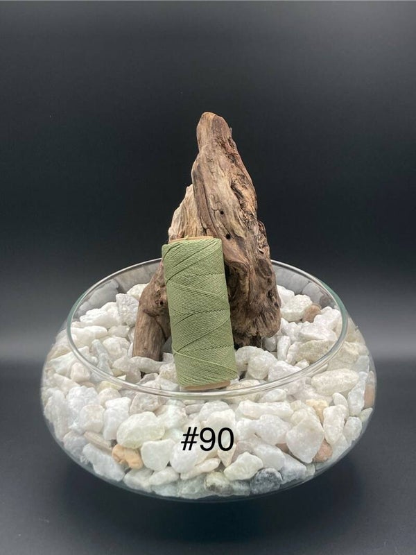 #90 Fil ciré 1mm "Vert olive"