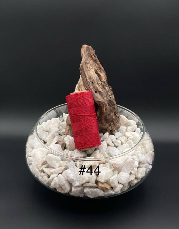 #44 Fil ciré 1mm "Rouge foncé"