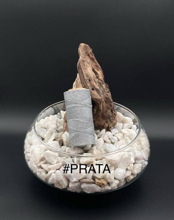 #PRATA" Fil ciré 1mm "Argenté"