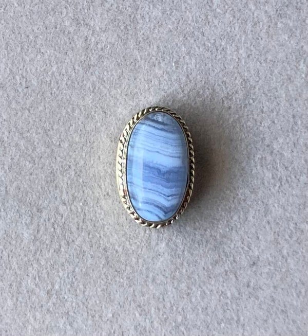 Agathe blue lace sertie laiton doré