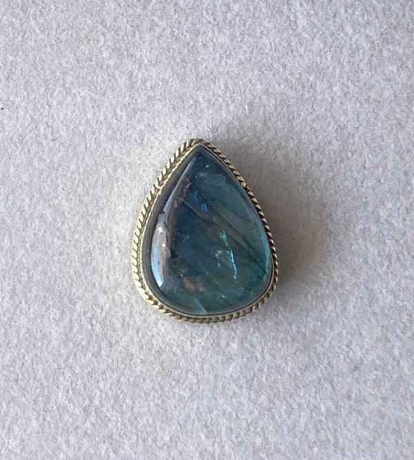 Labradorite sertie laiton doré