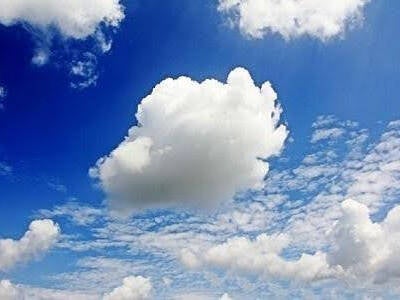 Anxiety management - fluffy white cloiuds in a sunlit blue sky