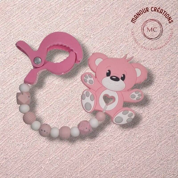 Pince poussette ours
