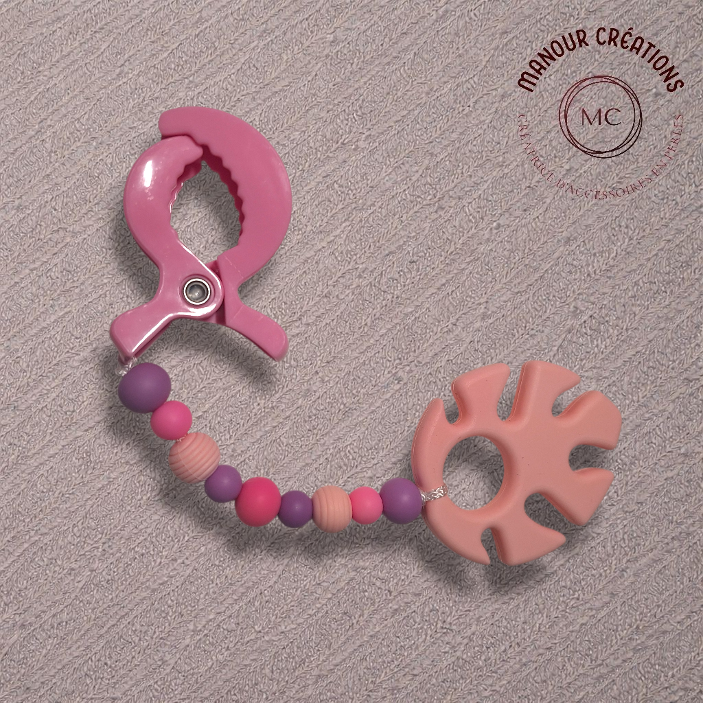 Pince poussette feuille