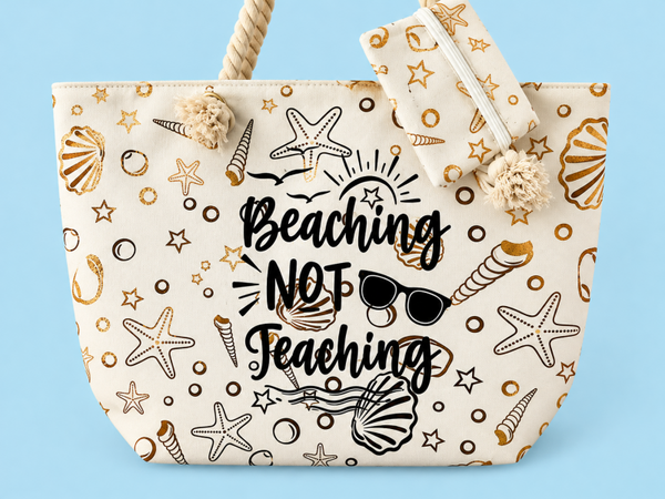 Strandtas Wit - Beaching not teaching