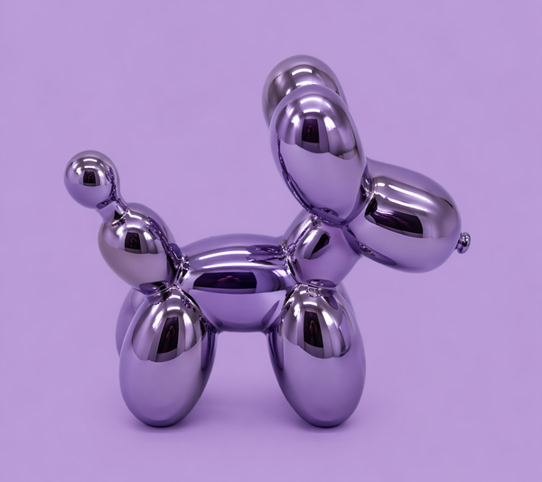 Keramieken Beeldje - Ballonnenhond 14x16cm - Paars