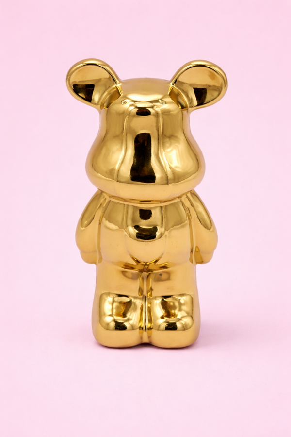Keramieken Beeldje - Beer 18 cm - Goud