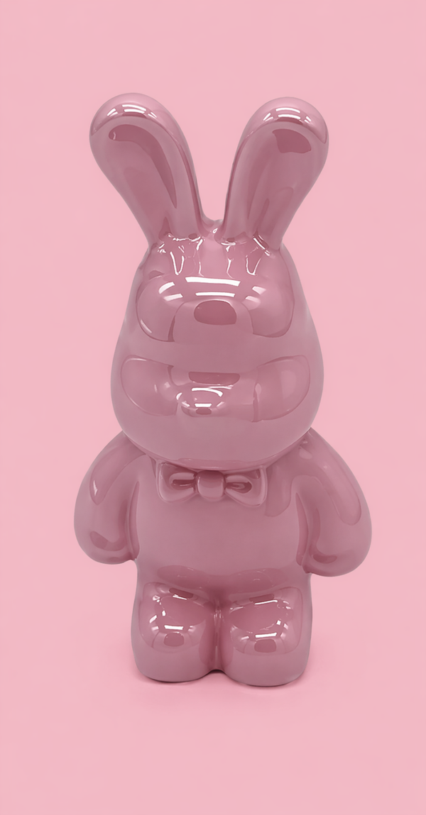 Keramieken Beeldje - Konijn 16 cm - Roze