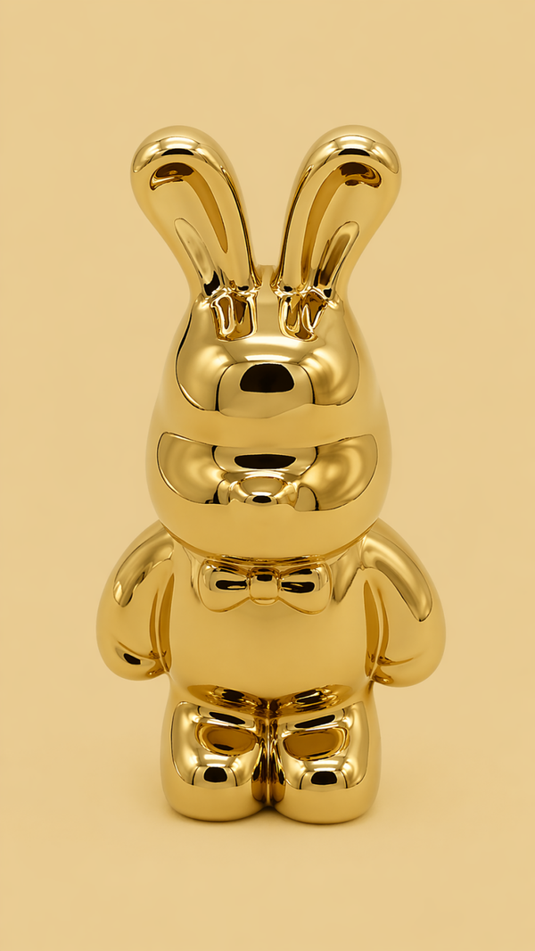 Keramieken Beeldje - Konijn 16 cm - Goud