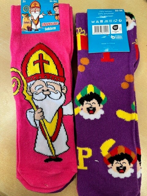 Sinterklaas Sokken - Roze & Paars - Diverse Schoenmaten