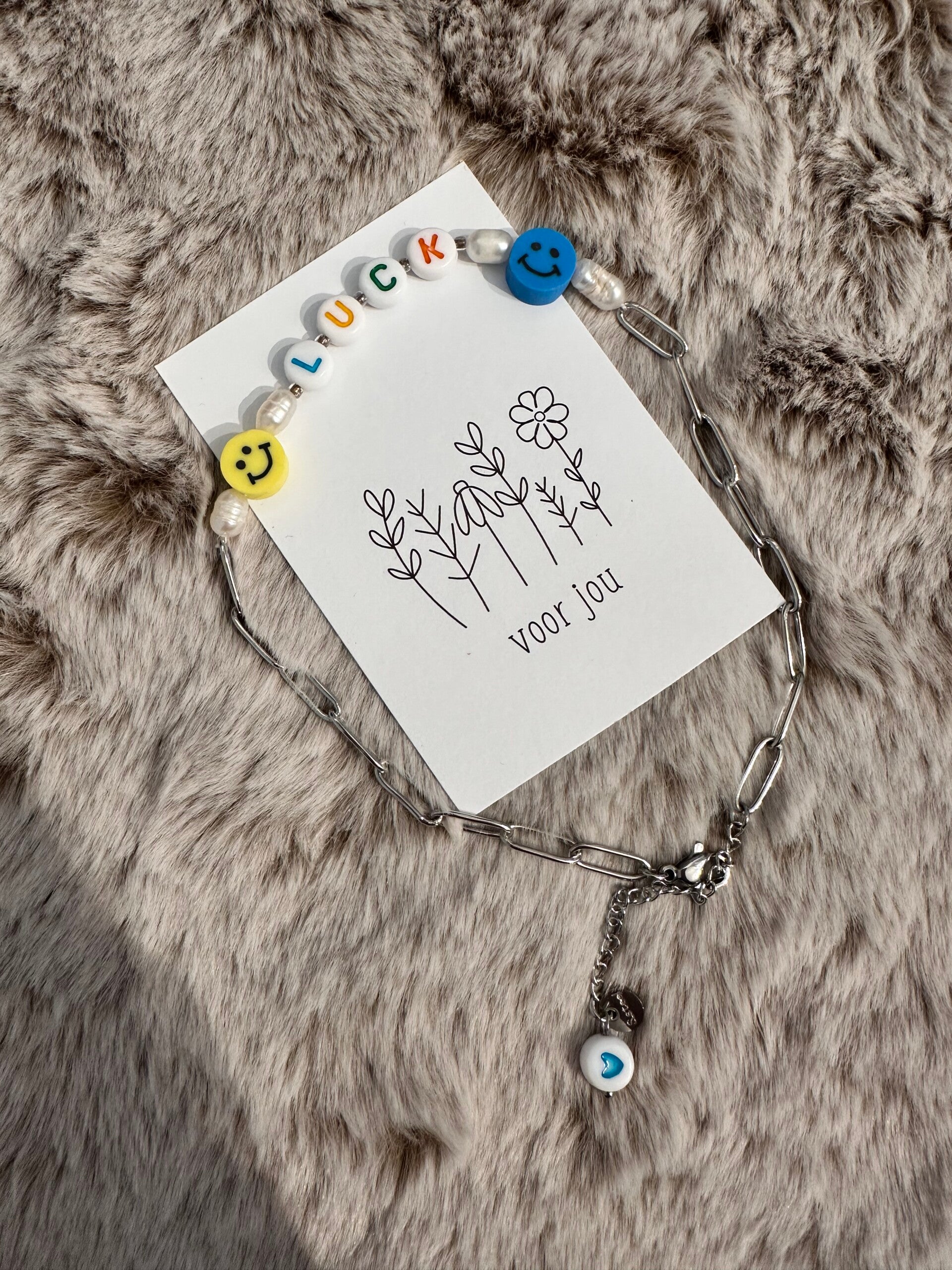 Bedankje - Voor jou - RVS Enkelbandje LUCK