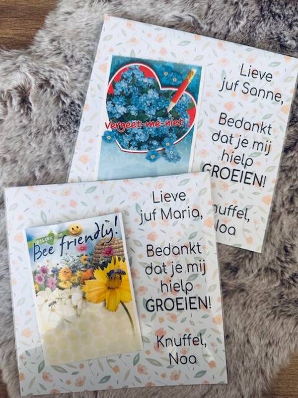 Kaart BLOEMEN - Bedankt dat je mij hielp groeien