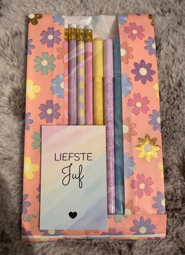 Bedankje Liefste Juf - Pennen & Potloden set