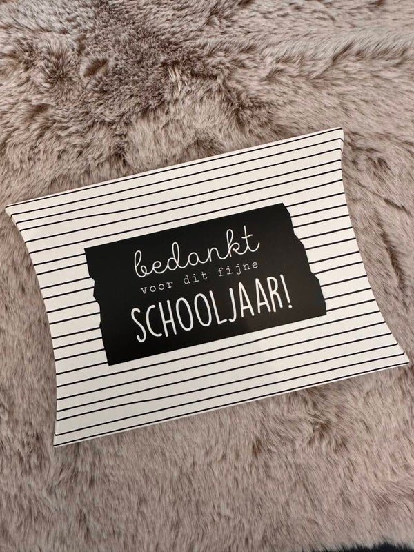 Gondeldoosje XL - Bedankt voor het fijne SCHOOLJAAR - 16,5 x 2,5 x 12cm