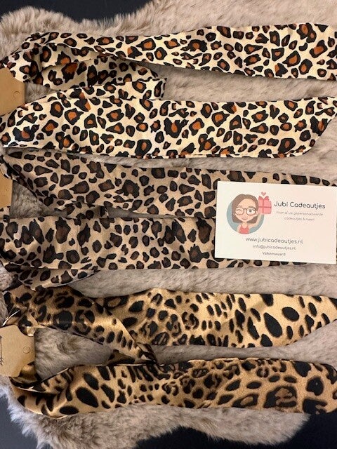 Musthaves Haarlinten Set (3 stuks) - Panterprint Bruin