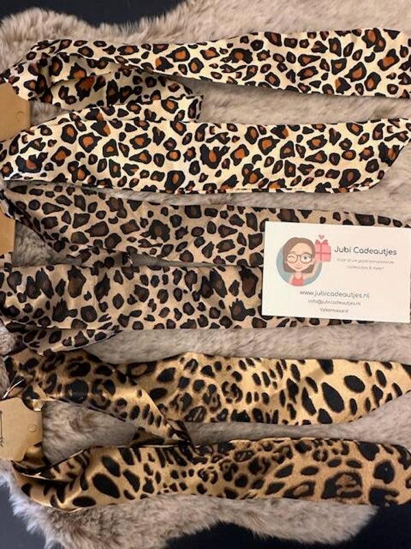 Musthaves Haarlinten Set (3 stuks) - Panterprint Bruin