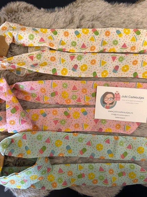 Musthaves Haarlinten Set (3 stuks) - Zomerprint Geel, Roze, Mintgroen